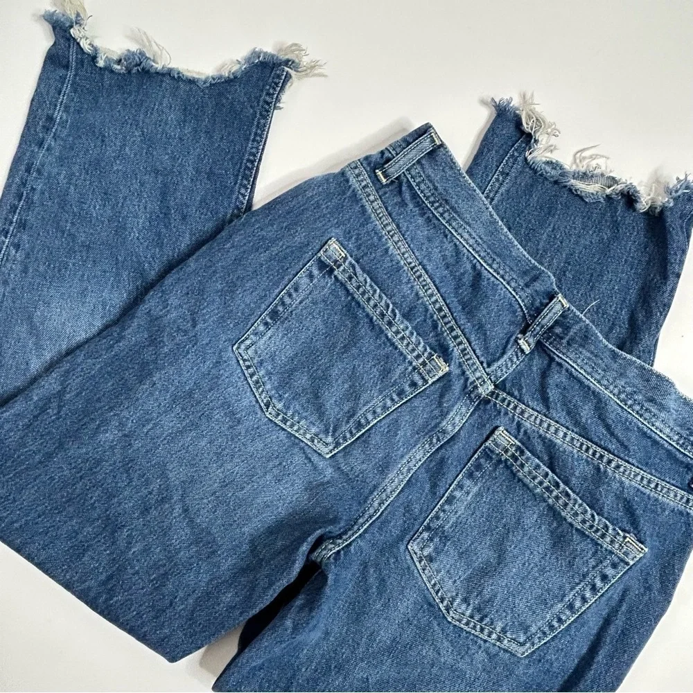 FREE PEOPLE We The Free Maggie Straight Leg Womens Dark Wash Jeans
